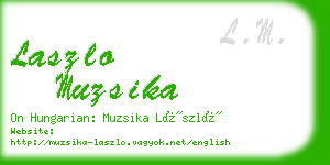 laszlo muzsika business card